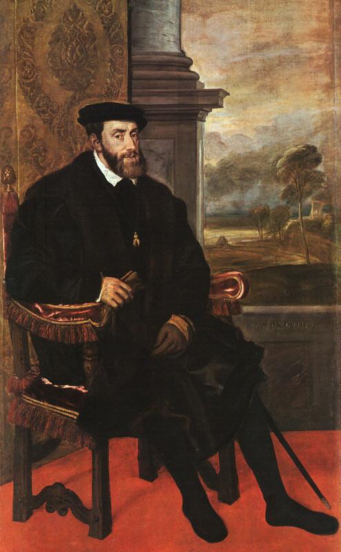  Titian Charles V, Seated Sweden oil painting art